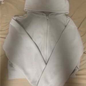 White Zip-Up Hoodie